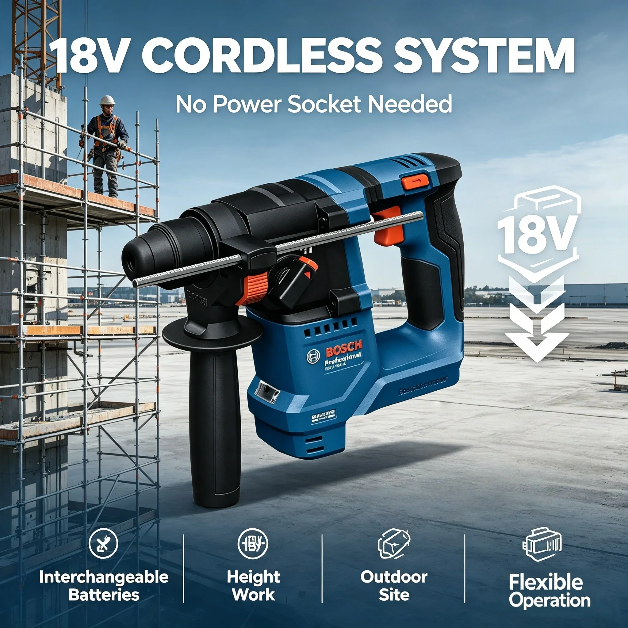 Power Drill Cordless - 보쉬 GBH 18V-18 18V 무브러시 무선